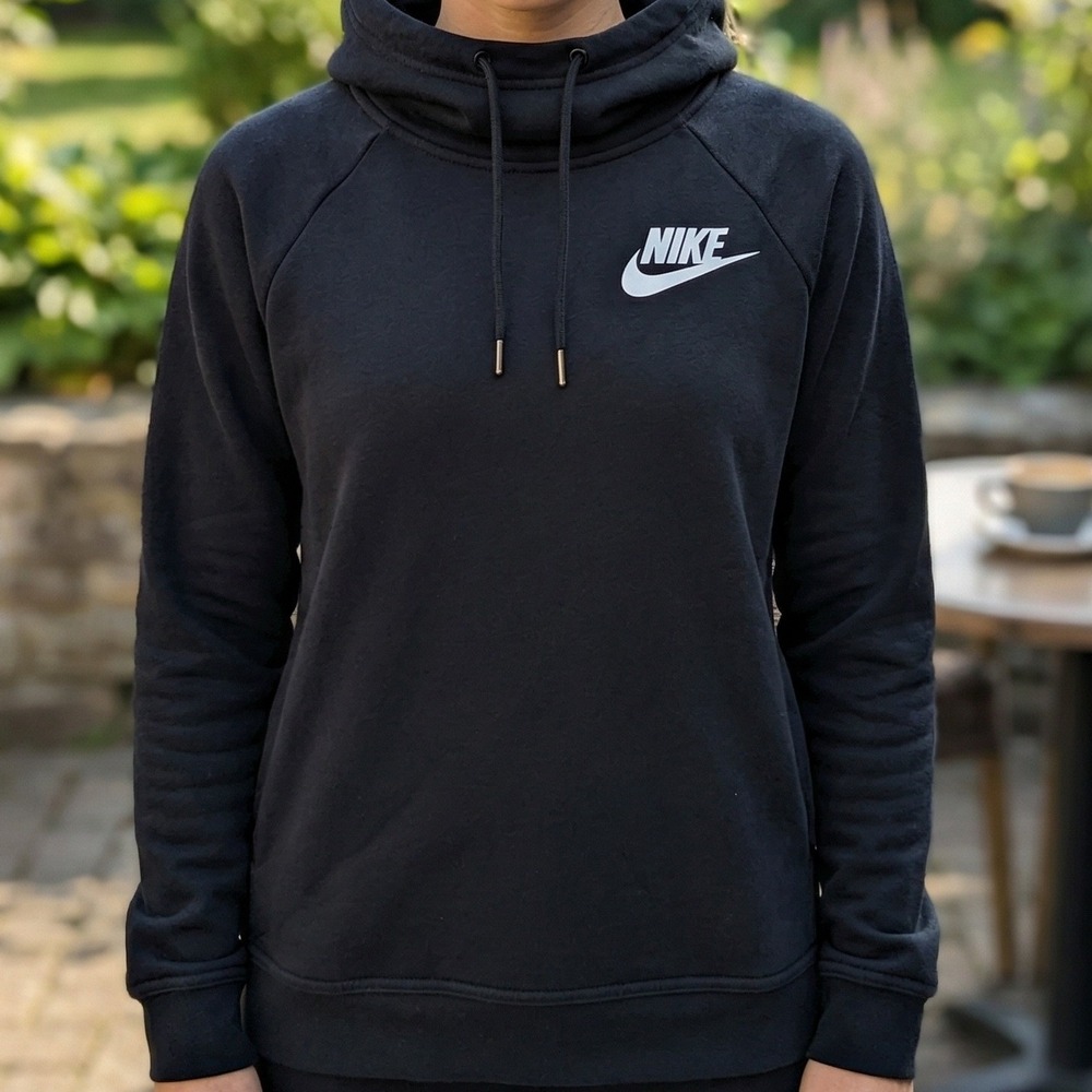 Nike Sportswear Womens Funnel‎ Neck Hoodie Black Pullover 828601-010